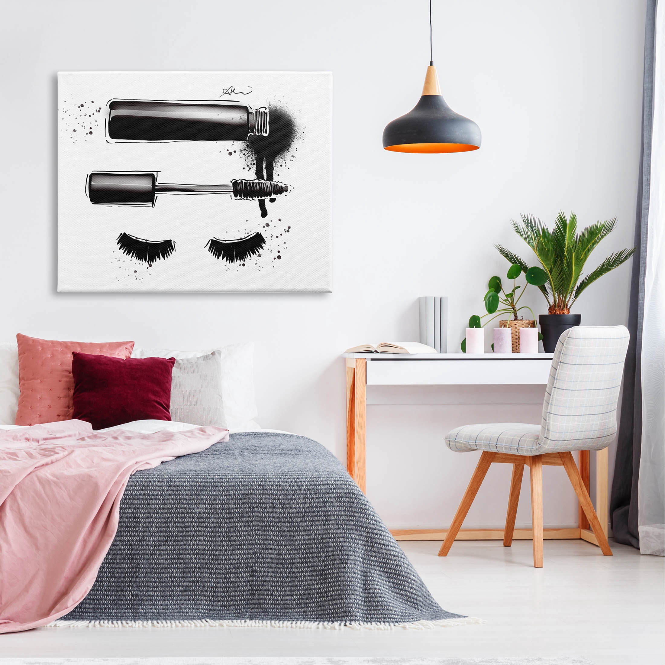 Stupell Industries Glam Mascara Lashes Makeup Graphic Art Gallery Wrapped Canvas Print Wall Art, Design by Alison Petrie