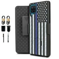 Value Pack ! for Samsung Galaxy A12 5G Slim Shell with Tempered Glass Phone Case 360° Cover Clip Kickstand Holster Hybrid Shock Bumper