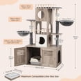 thumbnail image 6 of HOOBRO Litter Box Enclosure 5-Level 57" Cat Tree with Cat Condos & Scratching Posts, Gray, 6 of 9