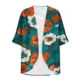 thumbnail image 6 of UVEASISHA Women's 3/4 Sleeve Kimono Cardigan Floral Print Open Front Sweaters Lightweight Casual Summer Outerwear for Office Multicolor XXL, 6 of 6