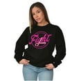 thumbnail image 3 of Breast Cancer Fight Warrior Courage Women Plus Size Crewneck Sweatshirt Brisco Brands 2X, 3 of 5