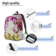 thumbnail image 4 of Naloa Colorful Tie Dye Stained Glass 3 Canvas Backpack for Men Women Rucksack Casual Travel Daypack College Tote Satchel Bookbag for Teens-Medium, 4 of 7