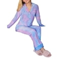 thumbnail image 1 of Doublju Women's Long Sleeve Button Down Pajama Sleepwear 2 pcs Set (Plus Size Available), 1 of 4