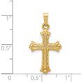 thumbnail image 4 of 14K Yellow Gold Hollow Fleur De Lis Cross Pendant (28 X 15) Made In United States xr208, 4 of 6