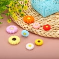 thumbnail image 5 of Uxcell 30mm Silicone Flower Beads, 10 Pcs Cute Colorful Soft Sunflower Focal Loose Space Bead, Pink Yellow, 5 of 6