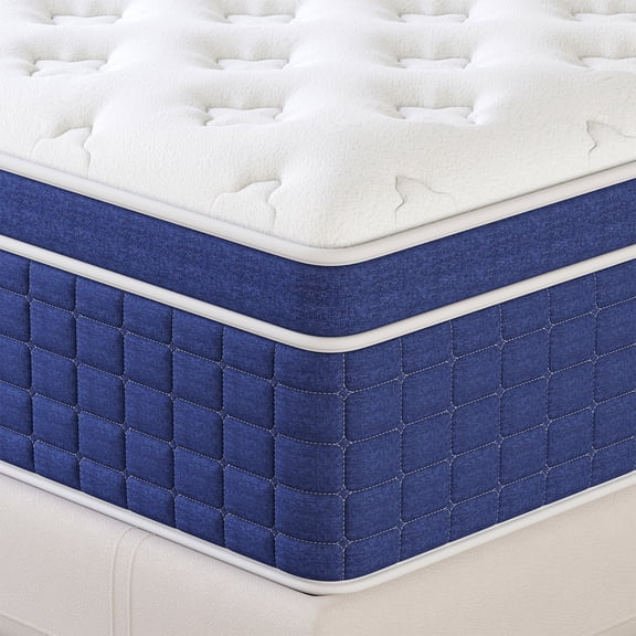 Mokiiya 12" Queen Size Mattress, Medium Firm, Gel Memory Foam Spring Hybrid Mattress in a Box