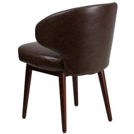Flash Furniture - Comfort Back  Contemporary Leather/Faux Leather Side Chair - Upholstered - Brown LeatherSoft