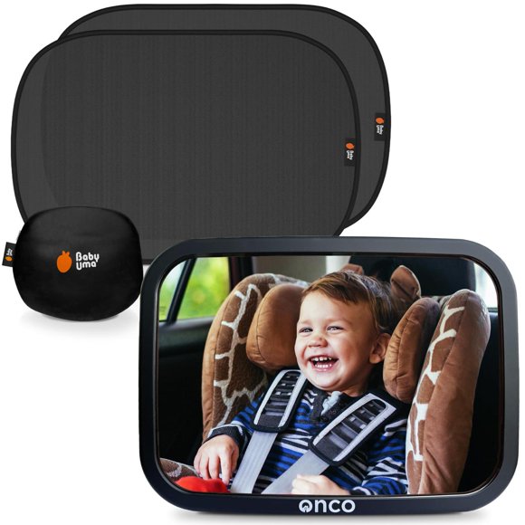Onco Baby - Juego de cortinas para espejo de coche y ventana de coche (18.9 x 12 pulgadas), visualiz