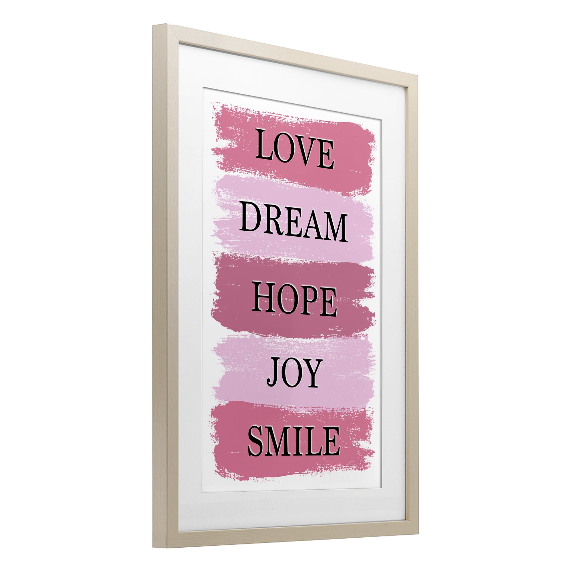 Stupell Industries Love Dream Hope Joy Smile Birch Framed Print Under Glass, design by Martina Pavlova
