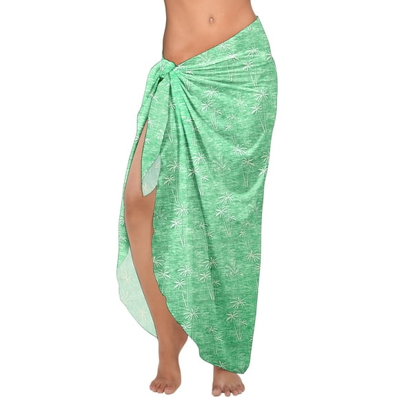 HAPPY BAY Women's Bikinis Wraps Vacation Summer Sarong Long Beach Beachwear Swimwear Swim Cover ups Coverups for Women One Size Fern, Palm Tree