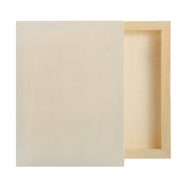 Uxcell 2 Piezas de Tableros de Lienzo de Madera, Lienzos de Arte de Madera de 6x8 Pulgadas, Panel de Madera Sin Terminar para Pintura, Manualidades, Proyectos de DIY, Arte de Vertido