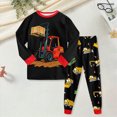 thumbnail image 2 of NOLDARES Kids Pajamas Sets Boys Girls 2-Piece Sleepwear Set Cotton Long Sleeve Casual Kids Clothes,Red,2-3 Y, 2 of 5