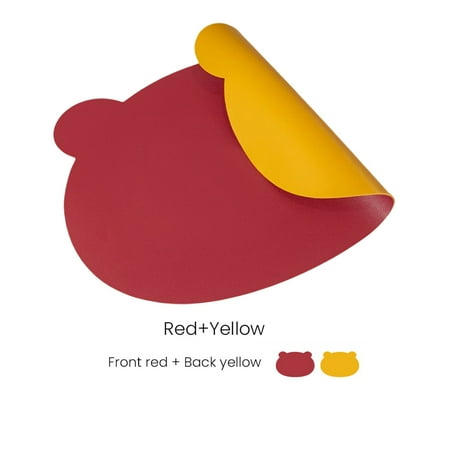 

PU Placemats for Dining Table Bear Shaped Dual-Sided Table Mats Multifunctional