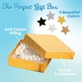 thumbnail image 5 of Prestige & Fancy Luxury Gold Jewelry Boxes, Cotton-Filled Cardboard Gift Boxes with Lids for Bracelets, Earrings, and Small Accessories, 3.5 x 3.5 x 1 in, 6-Pack, 5 of 8