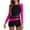 Hot Pink, variant on Womens Racing Swimsuit Women's Color Block Rash Guard Swimsuit Boyleg Long Sleeve Bathing Suit Upf 50 Zipper Surfing Wetsuit Athletic Swimwear Blue S