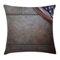 thumbnail image 1 of American Decor Throw Pillow Cushion Cover, USA Flag over Rust Metal Textured Iron Armor Plaque Military National Design, Decorative Square Accent Pillow Case, 18 X 18 Inches, Brown, by Ambesonne, 1 of 2
