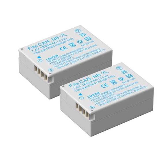 Digital Camera Battery 2 Pack NB-7L Camera Battery for Canon PowerShot G10 11 12 SX30 Digital Camera,1800mAh