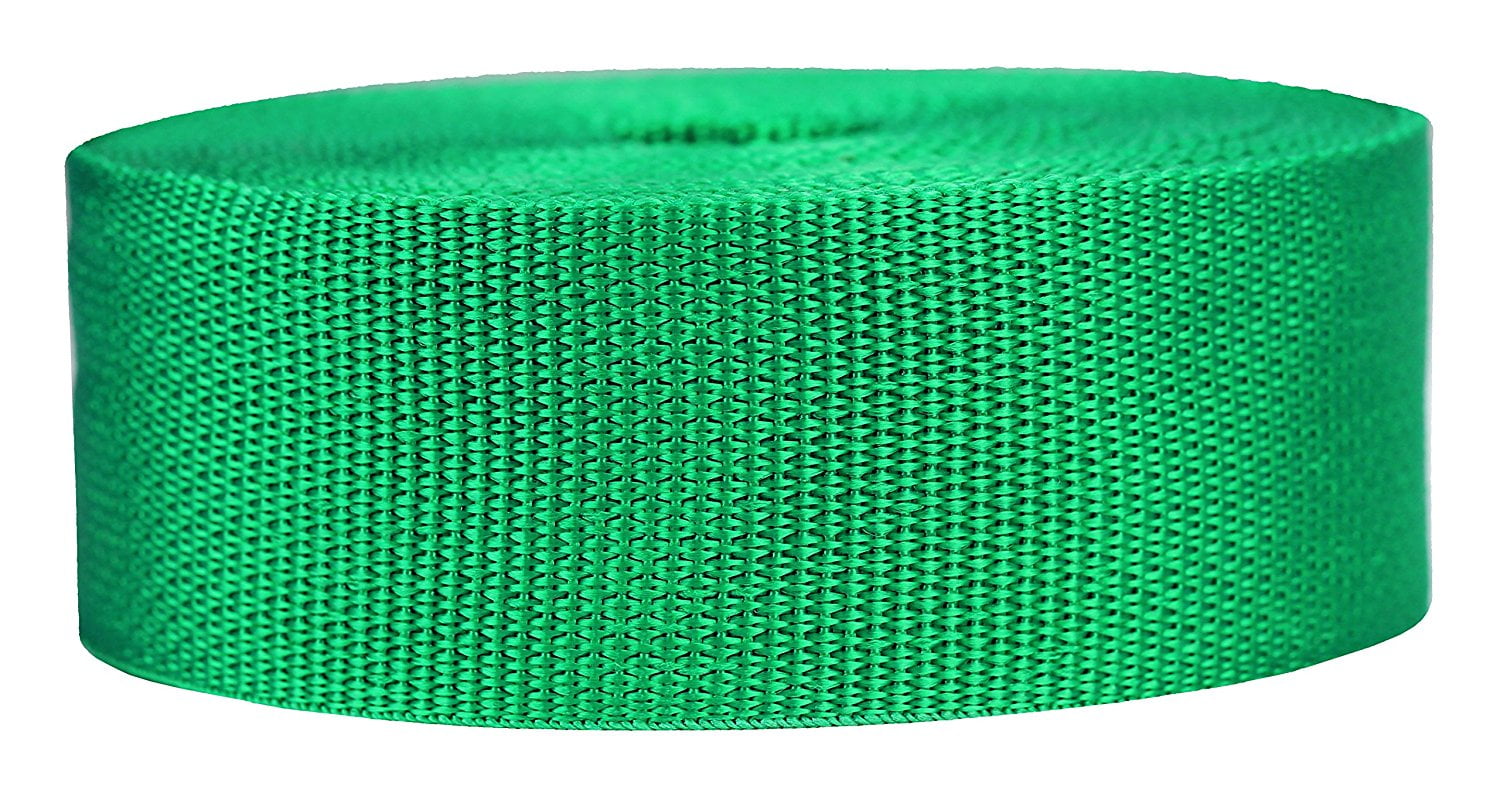 Strapworks Heavyweight Polypropylene Webbing Kelly Green Heavy Duty Poly Strapping for Outdoor DIY Gear Repair 1 Inch x 10 Yards