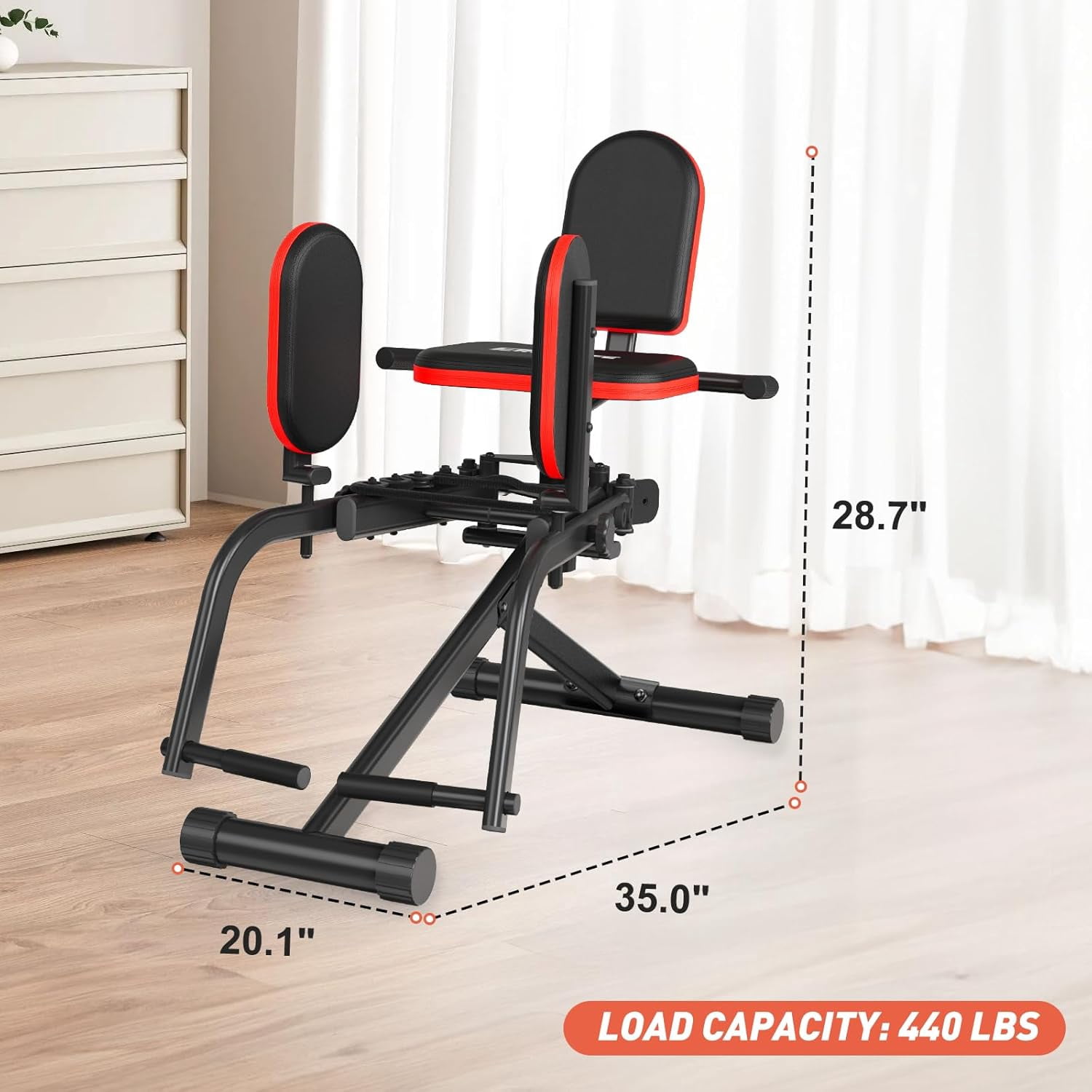 HXD-ERGO Hip Abductor Adductor Machine, 6-Level Adjustable, Plush Padding, Compact, for Home Gym, Women and Men