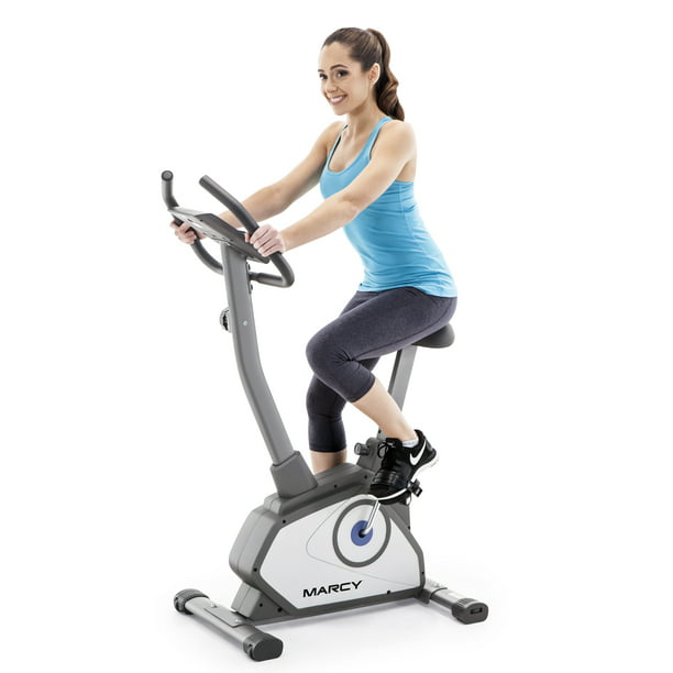 Marcy Upright Exercise Bike with Adjustable Seat and 8 Magnetic Resistance  Levels NS-40504U