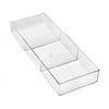 Whitmor 3 Section Small Stackable Drawer Makeup Organizer, Clear