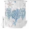 thumbnail image 2 of Starfish Coastal Waterproof Fabric Shower Curtain,Nautical Summer Beach Coral Waterproof Fabric Shower Curtain for Bathroom Curtains Bathtubs Hotel Washable Shower Curtains with 12 Hooks Long 72x78in, 2 of 8