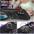 thumbnail image 3 of Design for Samsung Galaxy S24 Plus Phone Case with Camera Lens Ring Holder Kickstand Heavy Duty Rugged Shockproof Military Grade Bumper Protective Cover for Women Men Girls 6.7 inch Black, 3 of 9