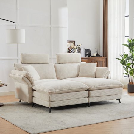 Modern 85.8'' Corduroy Sectional Sofa for Living Room - Comfort & Style