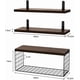 thumbnail image 3 of HAWOO Repisas Flotantes, 3PCS Repisas para Baño con Cesta de Alambre, Recamara, Cocina, Sala, Fáciles de Instalar, 40x15.2 CM (Marrón),Marrón, 3 of 15