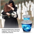 thumbnail image 4 of Surfer in Cosmic Wave Artwork Harbored Hopes Small Keepsake Urn - Anchored Memories - Safekeeping Solace - Funeral Urns For Human Ashes - Memorial Urns 3 Inch, Set Of 4, 4 of 5