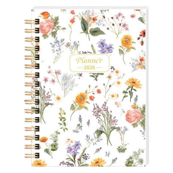 UYUH A5 Coil Notebook,2026 Weekly Monthly Planner - January to December 2026 with Sticky Notes Daily Planning Book for Office, Home School Academic Calendar Supplies