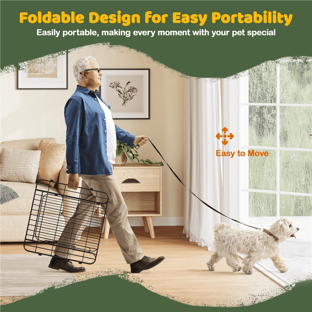Renwick 8 Panels 24" Tall Foldable Dog Playpen Panels, Black