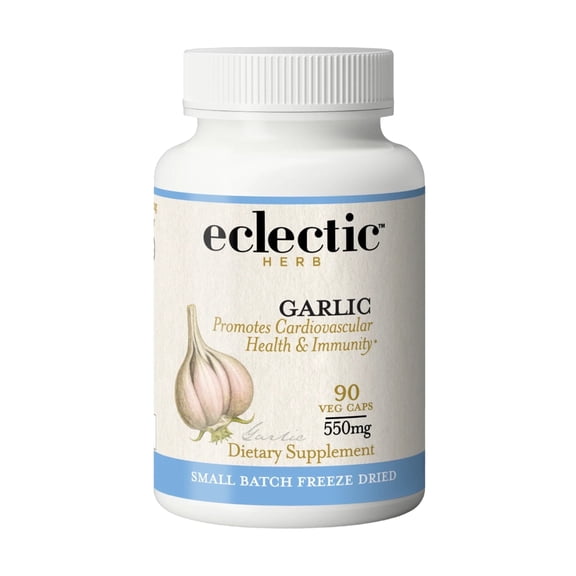 Eclectic Herb - Garlic Capsules | Cardiovascular Heart Health and Immune Support | Dietary Supplement | Vegan, Natural, Non-GMO, Gluten Free (120 CT | 550 mg)