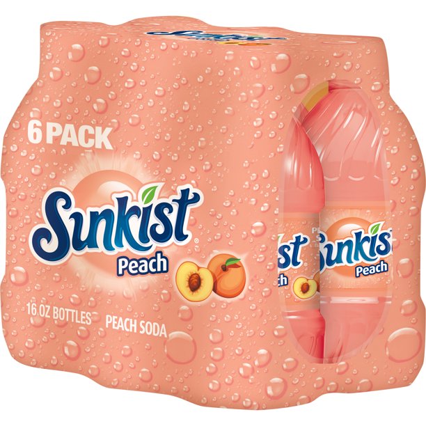 Sunkist Peach Soda (6) | Pack soda for banquet prep - Walmart