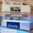 thumbnail image 2 of Blotout 83" LED TV Stand with Power Outlet for up to 85 90 inch TVs, Modern High Gloss Entertainment Center with 40" Fireplace Slot (Fireplace Not Included), Black/White, 2 of 8