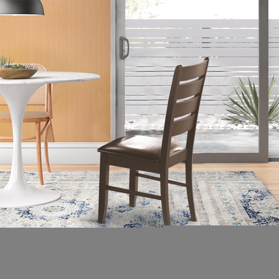 Dalila Ladder Back Side Chairs Cappuccino and Black (Set of 2)