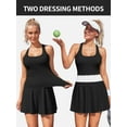 thumbnail image 4 of Alove Womens Sports Skirt with Built-in Shorts Exercise Sets Scalloped Golf Dress Racerback Athletic Skirts Top and Skirt, 4 of 8
