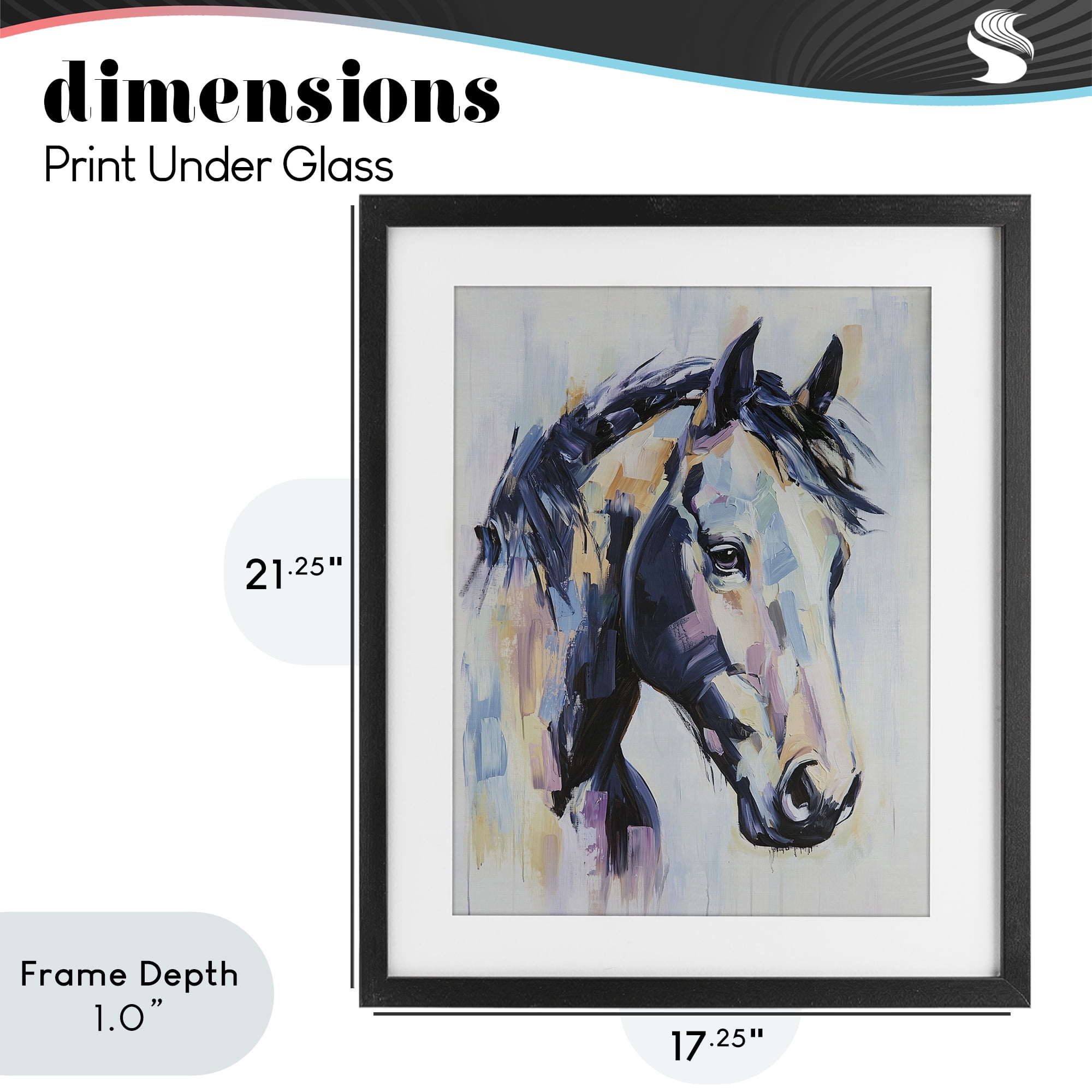 Stupell Industries Vivid Equine Portrait Black Framed Print Under Glass, design by Svetlana Aleynikova