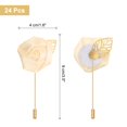 thumbnail image 2 of Uxcell 24 piezas de alfileres de rosa amarilla clara para bodas y fiestas formales, 2 of 6