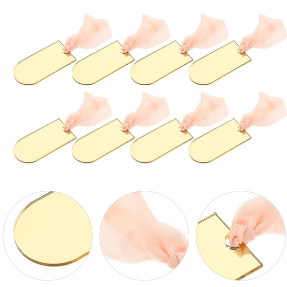 BESTYASH 8pcs Golden Acrylic Hanging Chair Signs for Wedding Decorations, Elegant and Party Seating Labels