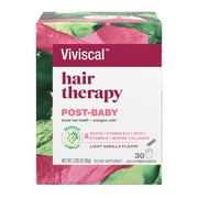 Viviscal Hair Therapy Post Baby Supplement | Marine Collagen, Biotin, Iron, Vitamins B12 & E | Vanilla Powder Packets, 30ct