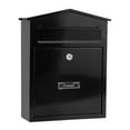 thumbnail image 3 of veasfak Wall Mount Lockable Mailbox Letterbox Iron Durability Large Capacity Mail Letter Black, 3 of 9