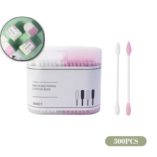 Dvruxg 300 Count Lint-Free Ear Swabs, Double-Sided Paper Stick Buds, Gentle Round Tightly Wrapped Tips for Personal Hygiene & Makeup Application