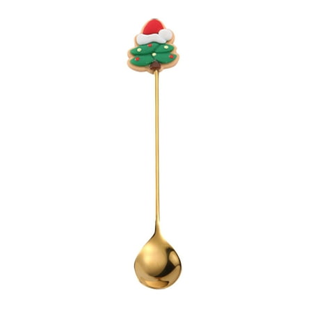 

Yiteos Clearance Christmas Spoon Q Version Christmas Tree Spoon Gold 1 X Cutlery Stainless Steel Bowl Clearance Sale