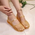 thumbnail image 6 of Jelly Sandals for Women Stylish Transparent Jelly Shoes Comfortable Breathable Mesh Closed Toe Slip on Beach Slides, 39, 6 of 9