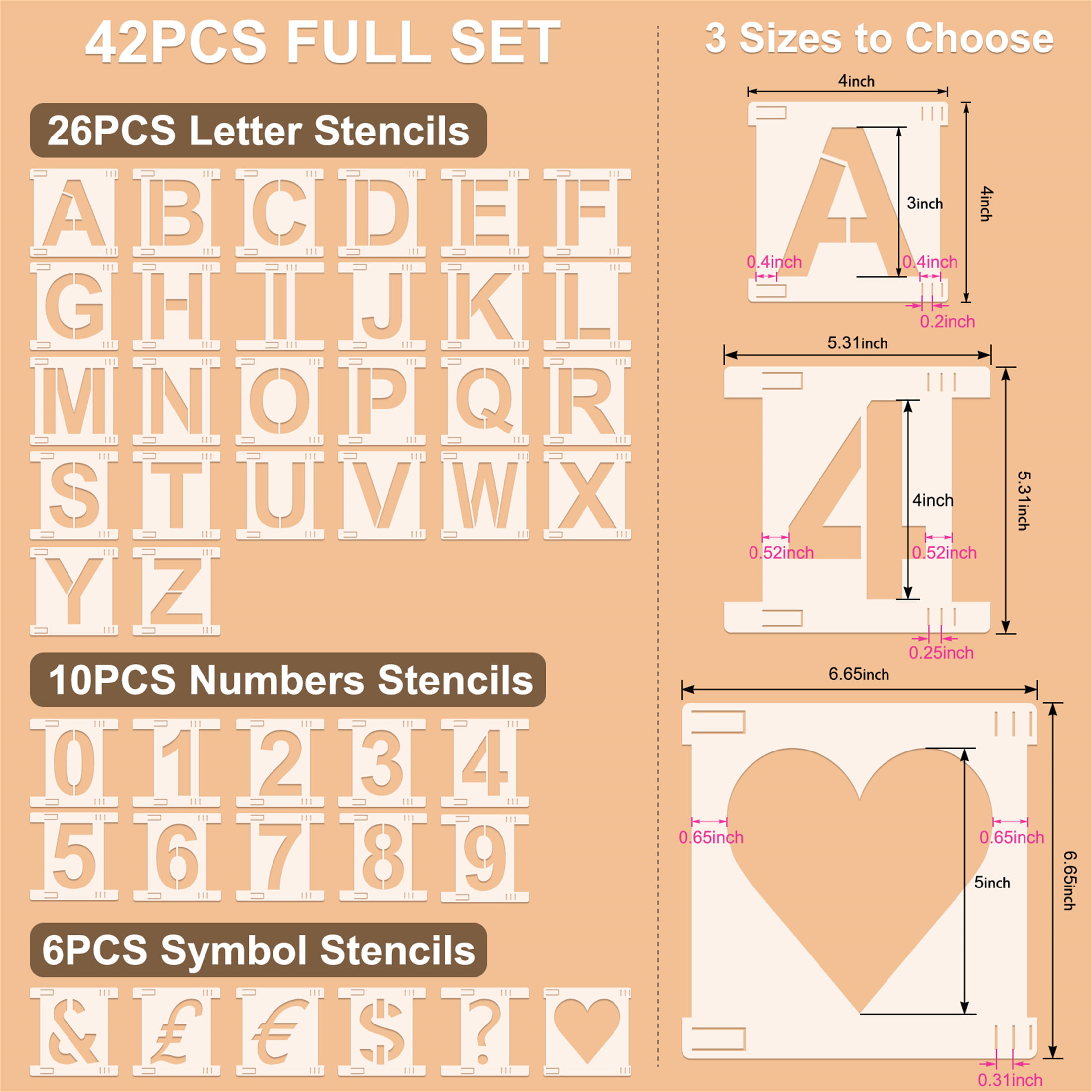 Accuform Signs Individual Character Lettering Stencils Height: 4
