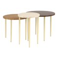 thumbnail image 2 of Set de 3 Tables Basses Rondes - Noyer Foncé, 2 of 7