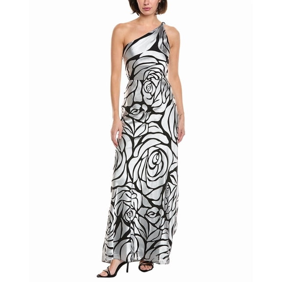 Milly womens  Isley Chiffon Maxi Dress, 4, Metallic