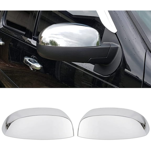 Kojem Pair Chrome Side View Upper Mirror Top Half Caps Fit for 2007-2014 Chevy Silverado GMC Sierra Avalanche Tahoe Suburban Left & Right