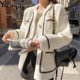 thumbnail image 2 of Suéter de cachemira de visón blanco para mujer, abrigo de estilo perezoso, coreano, Retro, negro, suelto, cuello redondo, cárdigan de punto, moda de otoño e invierno, 2 of 4